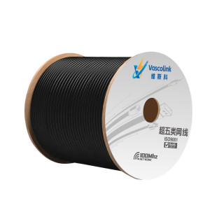 维斯科VasW-C5E-50BK2 0.50mm超五类4对非屏蔽双护套室外网线 305.00米/卷(计价单位:卷)黑色