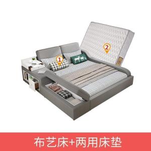森美人主卧榻榻米床布艺床简约现代双人床2米2.2米大床床塌塌米床