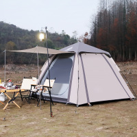 公狼户外双层防雨速开帐篷公园野餐露营防晒银胶自动帐篷Z1654