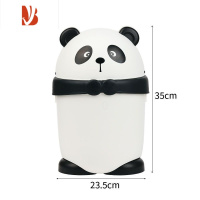 三维工匠熊猫垃圾桶家用厨房卫生间厕所客厅带盖卧室翻盖卡通可爱纸篓大号