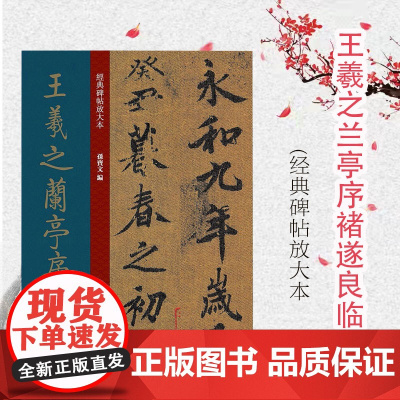 王羲之兰亭序褚遂良临绢本 全文高清彩色放大版繁体旁 行书字帖 篆刻碑帖 书法字帖 上海人民美术出版社