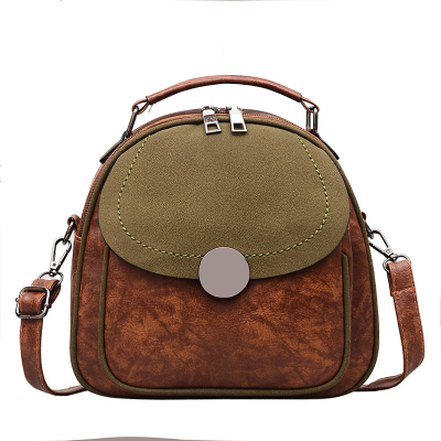 新款女士PU双肩单肩手提包旅行休闲户外登山骑行包大容量女包