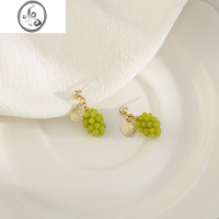 JiMi绿色葡萄耳环小众设计感脸大适合的耳饰韩国网红水果耳坠女夏