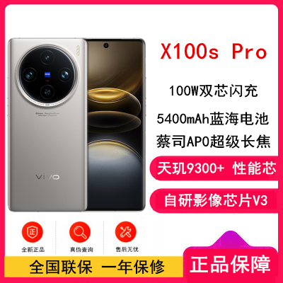 vivo X100s Pro 钛色 12GB+256GB 蓝晶×天玑9300+ 蔡司超级长焦 5G 拍照 手机