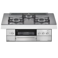 日本林内燃气灶DELICIA(按键)75嵌入式三眼灶煤气炉烤箱自动烤配烤盘天然气RHS71W30E15RCSTW灰色