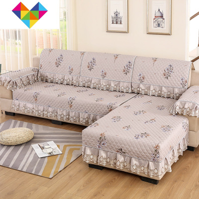 沙发垫四季通用防滑布艺1+2+3沙发垫套罩巾组合套装客厅萬能全盖镜花岁月咖1人+3人+3人御蓝锦