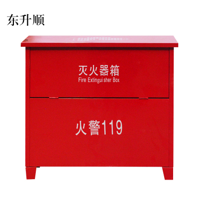 东升顺灭火箱子4kg不锈钢灭火箱套装消防器材箱能装4个4kg干粉灭火器(空箱)
