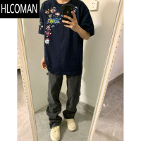 HLCOMAN日系潮牌动漫印花短袖T恤男款夏季美式高街圆领上衣半袖