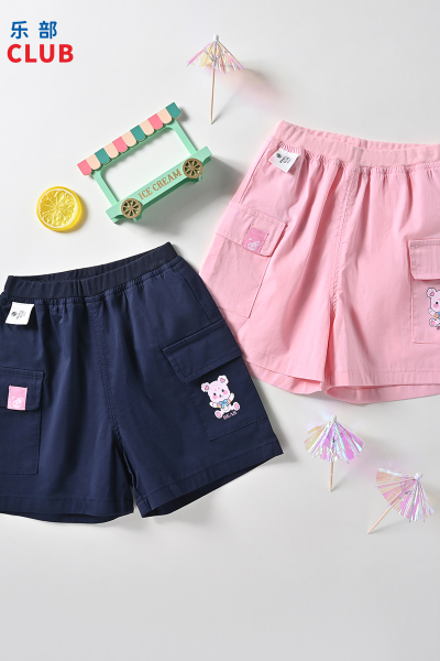 [1件3折]铅笔俱乐部童装2025夏装新款女童短裤儿童休闲裤子小宝宝五分裤
