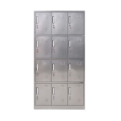 府店不锈钢员工储物柜文件柜存放柜子更衣柜存包柜十二更衣柜