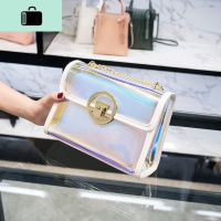 包包女包2020新款百搭韩版潮镭射透明单肩手提斜挎果冻子母小方包NEW LAKE女斜挎包