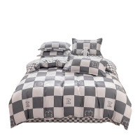 优福安达CP2024002 加厚磨毛三件套 床单款 灰格熊 套