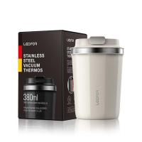 家柏饰(CORATED)保温咖啡杯 马克杯茶杯带盖旅行便携式随手杯子外出保温杯500ml 磨砂白380ml