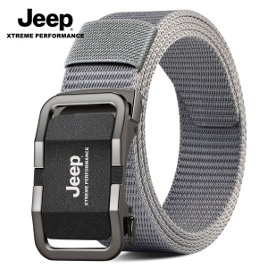Jeep帆布腰带男自动扣尼龙裤带时尚休闲百搭编织战术腰带快拆皮带