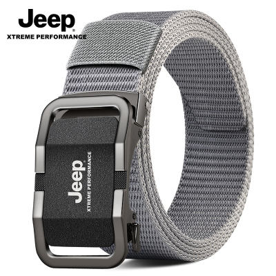 Jeep帆布腰带男自动扣尼龙裤带时尚休闲百搭编织战术腰带快拆皮带