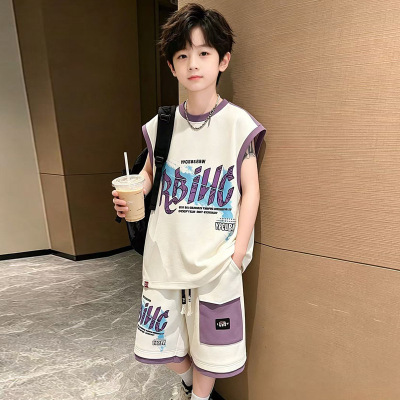 男童夏装背心短裤套装20026新款儿童夏季速干运动服男孩篮球服潮