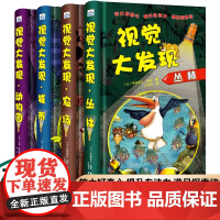 视觉大发现全套4册 寻找隐藏的图画儿童手电筒游戏书大本科普透视绘本专注力训练3-6-8-12岁以上找东西的书动物森林大探