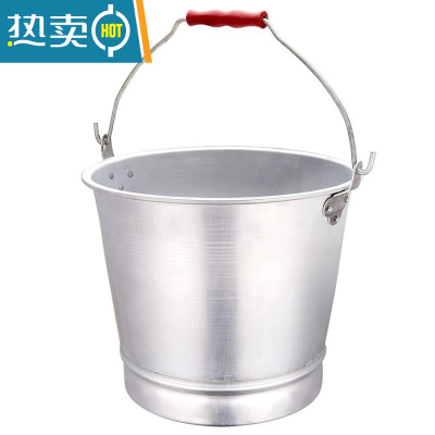 敬平加厚铝提桶 老式铝水桶 铝桶圆桶带盖家用手提桶大容量铝制提水桶 特厚28CM铝提桶/9升