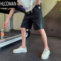 HLCOMAN薄款速干短裤男百搭宽松直筒运动工装五分裤子男士休闲松紧腰中裤
