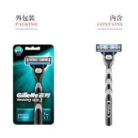 吉列锋速3剃须刀男士非吉利手动刮胡刀三层刀片刮脸刀 锋速三1刀架1刀头