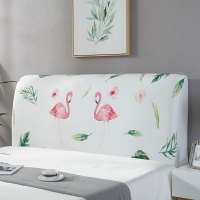 家柏饰(CORATED)北欧风床头罩套床头套软包防尘罩床背罩子保护套1.8床弹力布1.5床 绿叶火烈鸟 床头宽度2米