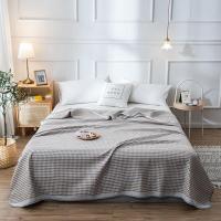 美帮汇全棉华夫格盖毯毛毯被子全棉空调毯办公室午睡毯沙发毯子午休床单