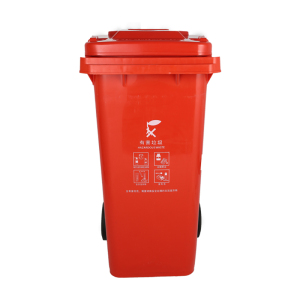 敏胤 MYL-7240 有害 240L 带轮 分类标识垃圾桶 (计价单位:个) 红色