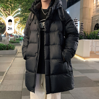 情侣羽绒服男女冬季中长款时尚百搭新款加厚保暖连帽防风男士外套