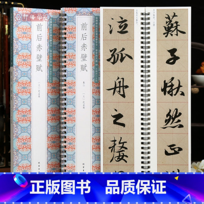 [正版]学海轩共2本赵孟頫前后赤壁赋单字放大版近距离临摹字卡赵体行书米字格简体旁注赵孟頫行书毛笔书法字帖临摹范本