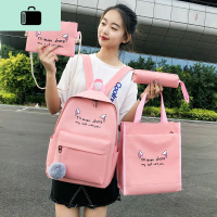 小清新时尚韩版旅行校园背包男帆布初中双肩包可爱中小学生书包女NEW LAKE