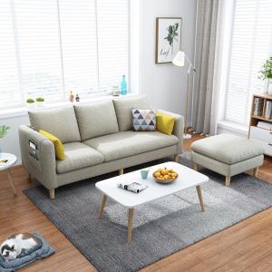 绵冠 小户型布艺客厅沙发出租房店铺三人位沙发 (其他颜色联系客服)