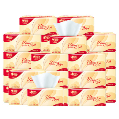 心相印抽纸3层130抽纸红悦系列纸巾实惠装餐巾纸家用餐巾纸面巾纸12包