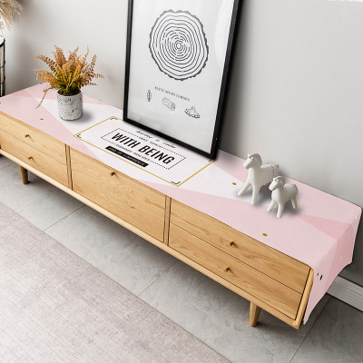 北欧电视柜布盖布双层茶几组合防尘罩长方形盖巾防水桌布现代简约