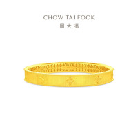 [品牌挚友陈星旭同款]周大福金丝织锦四叶草足金黄金手镯女计价(工费2480)EOF1711