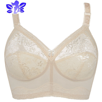 Ideamini健康大胸显小文胸防下垂无钢圈性感胸罩全罩杯薄款胖mm大码内衣女Ideamini胸罩