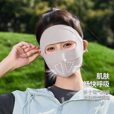 防晒面罩女防紫外线夏季骑行开车冰丝脸基尼护面部遮全脸遮阳口罩
