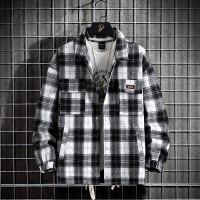 夹克男秋冬季韩版加大码男装休闲长袖衬衣宽松外套男高质感穿搭