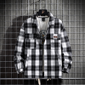 夹克男秋冬季韩版加大码男装休闲长袖衬衣宽松外套男高质感穿搭