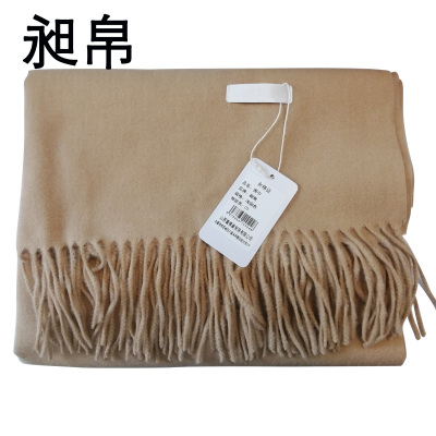 昶帛 围巾 浅咖色 条