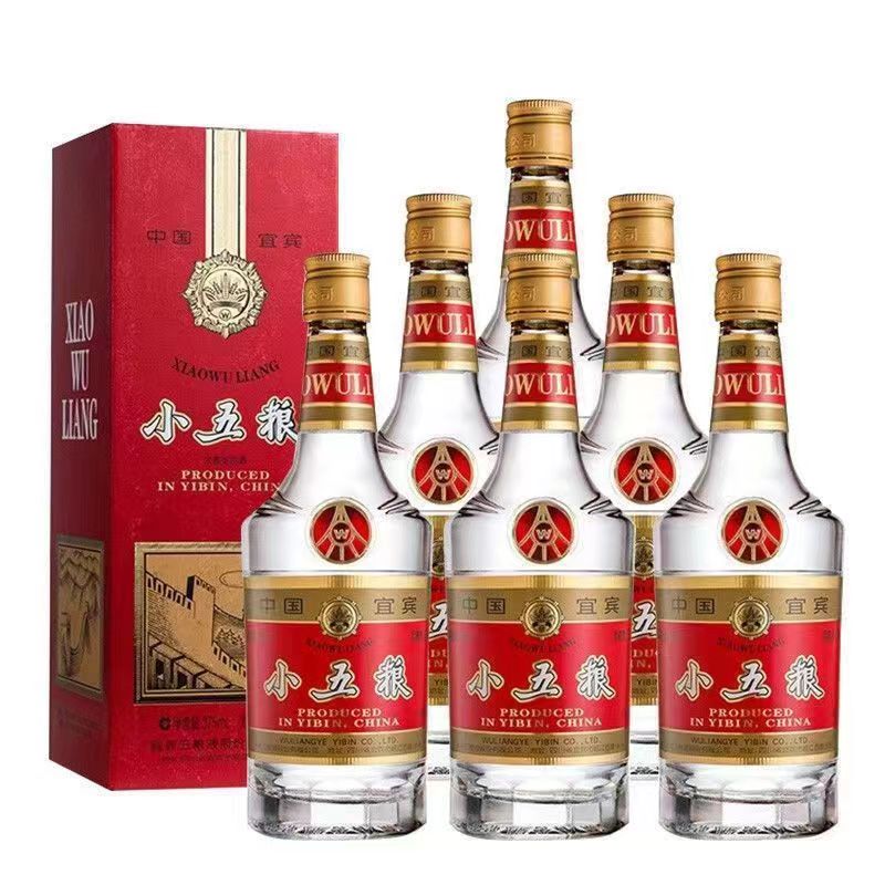 五粮液股份公司出品 嫡系产品 小五粮 52度浓香型白酒375ml*6瓶 整箱