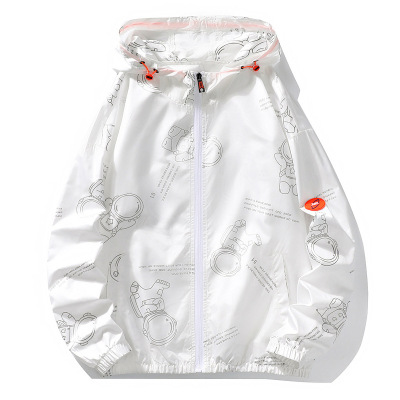 夏季新款男士韩版连帽卡通宇航员印花有型防晒衣潮流情侣网红同款