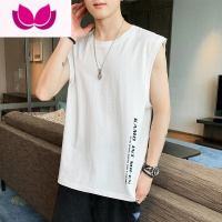 七斓背心男士无袖t恤夏季薄款健身运动外穿冰丝速干潮流ins上衣服