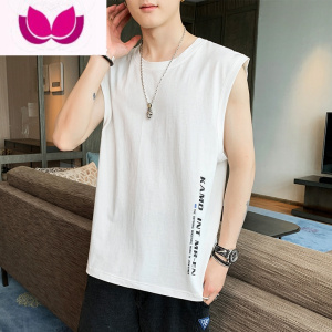 七斓背心男士无袖t恤夏季薄款健身运动外穿冰丝速干潮流ins上衣服