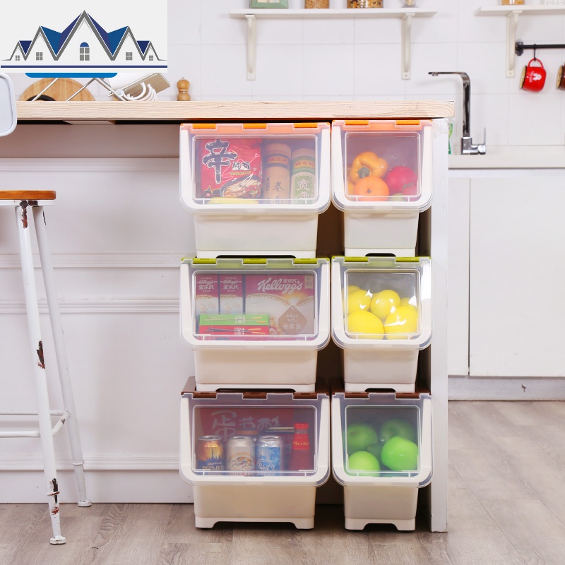 叠式储物箱收纳箱整理箱塑料零食玩具大小号 INP98456 三维工匠