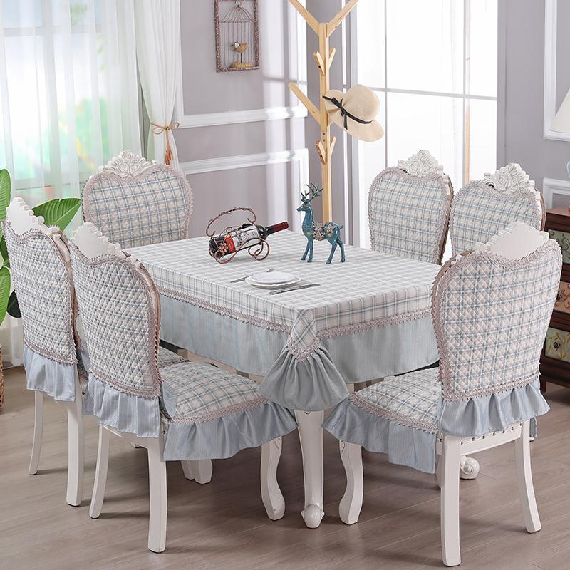 家柏饰(CORATED)北欧格子茶几桌布布艺长方形餐桌布椅子套罩椅垫套装家用现代简约