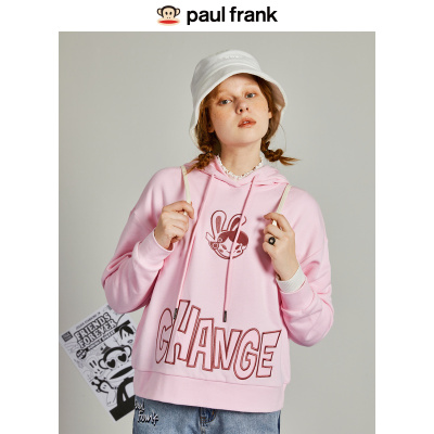 大嘴猴春季新款休闲韩版卫衣宽松潮流刺绣连帽卫衣女