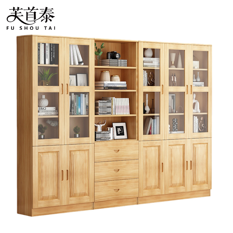 芙首泰书柜五门三抽240*32*195cm个