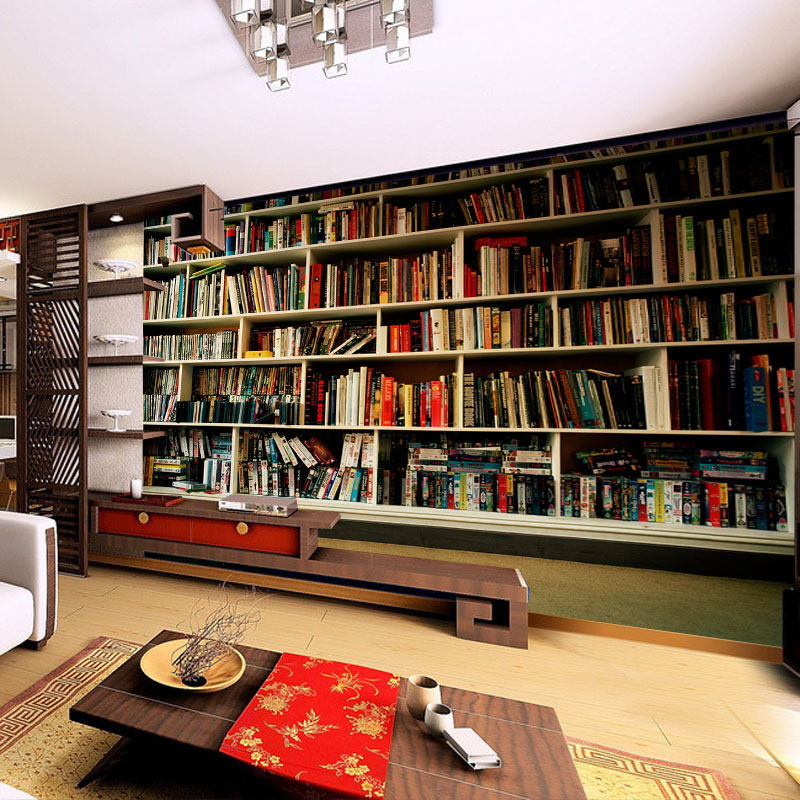 无缝3d复古怀旧壁纸书房书架电视墙客厅沙背景墙砖墙纸大型壁画壹德壹