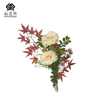 山之只 仿真茶玫创意花束(不含花器) MZ0189 束