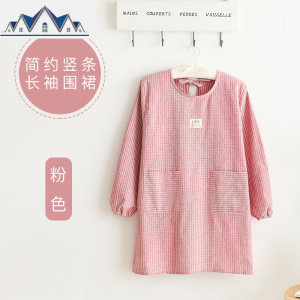 围裙厨房家用罩衣外套围腰时尚女防水防油工作服可爱日系长袖大人 三维工匠